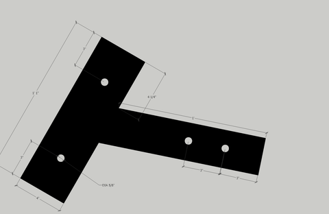 Custom Y in 3/16" Unfinished Mild Steel